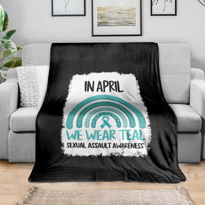 Sexual Assault Awareness Throw Blanket In April We Wear Teal Ribbon TS14 Print Your Wear