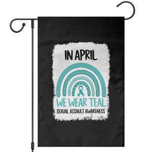 Sexual Assault Awareness Garden Flag In April We Wear Teal Ribbon TS14 Black Print Your Wear
