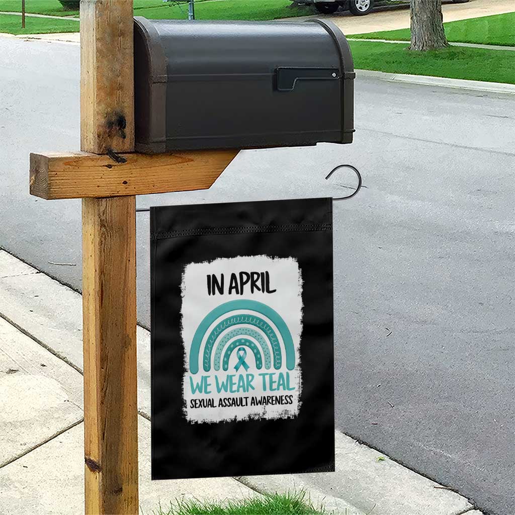Sexual Assault Awareness Garden Flag In April We Wear Teal Ribbon TS14 Print Your Wear