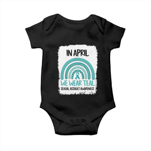 Sexual Assault Awareness Baby Onesie In April We Wear Teal Ribbon TS14 Black Print Your Wear