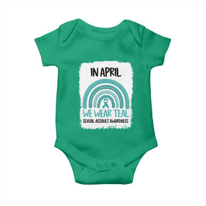 Sexual Assault Awareness Baby Onesie In April We Wear Teal Ribbon TS14 Irish Green Print Your Wear