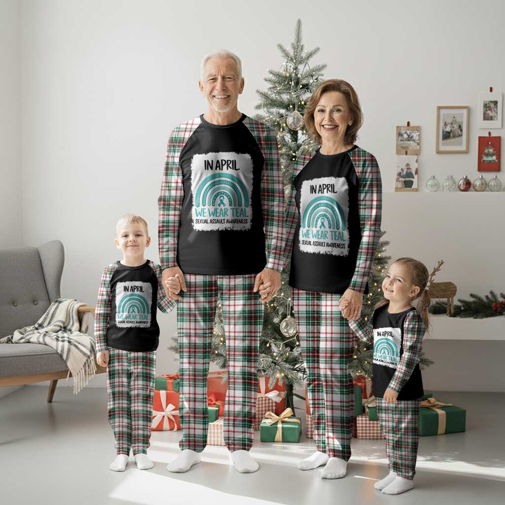 Sexual Assault Awareness Plaid Pajama Set In April We Wear Teal Ribbon TS14 Christmas Plaid Print Your Wear