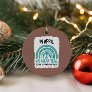 Sexual Assault Awareness Ceramic Ornament In April We Wear Teal Ribbon TS14 1pc Mocha Print Your Wear