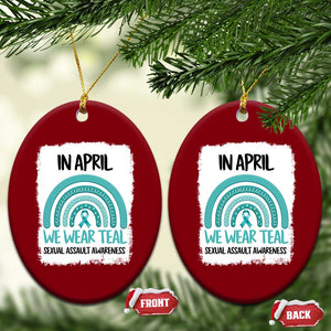Sexual Assault Awareness Ceramic Ornament In April We Wear Teal Ribbon TS14 Print Your Wear