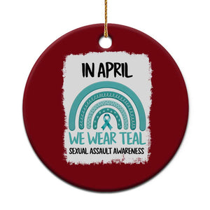 Sexual Assault Awareness Ceramic Ornament In April We Wear Teal Ribbon TS14 1pc Red Print Your Wear