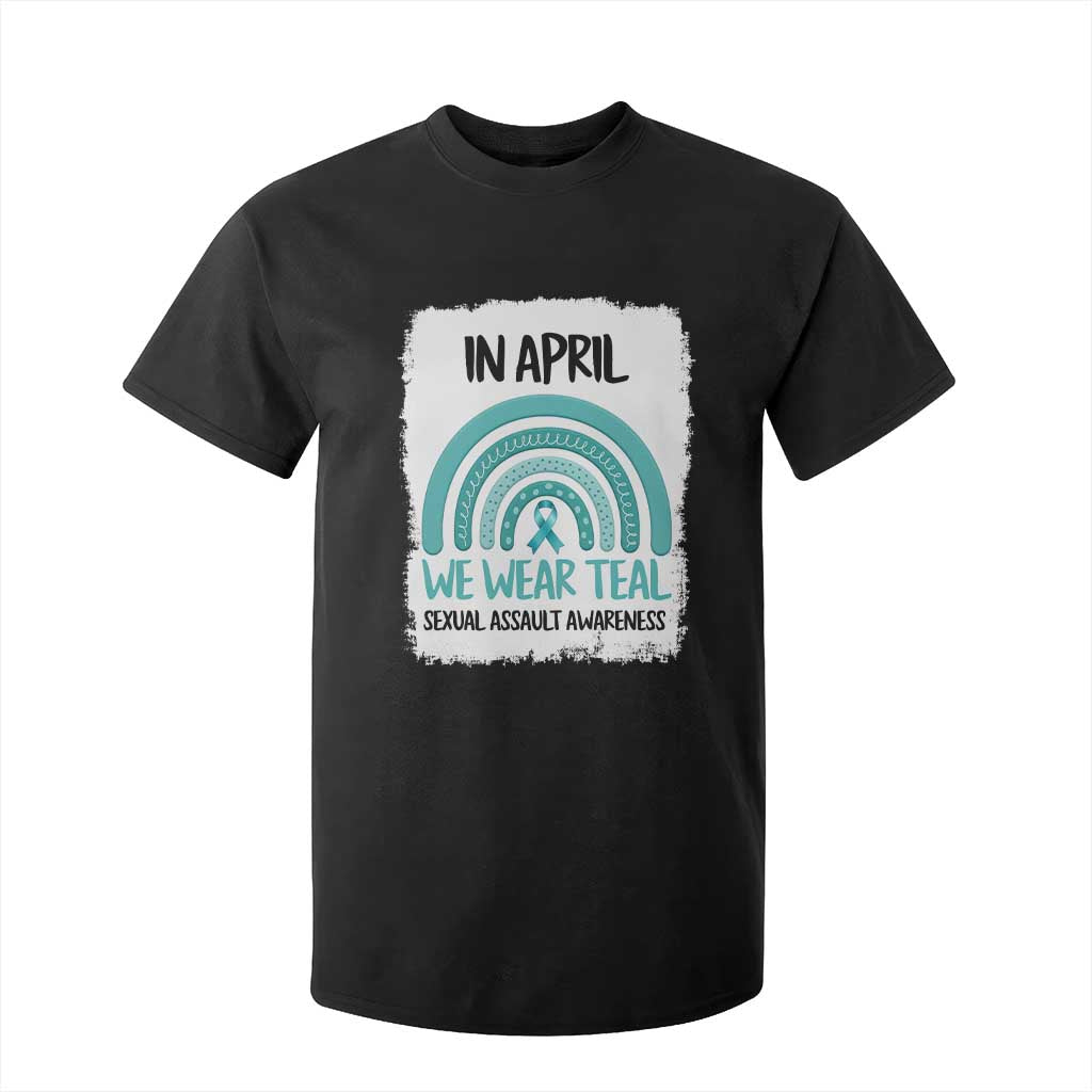 Sexual Assault Awareness T Shirt For Kid In April We Wear Teal Ribbon TS14 Black Print Your Wear