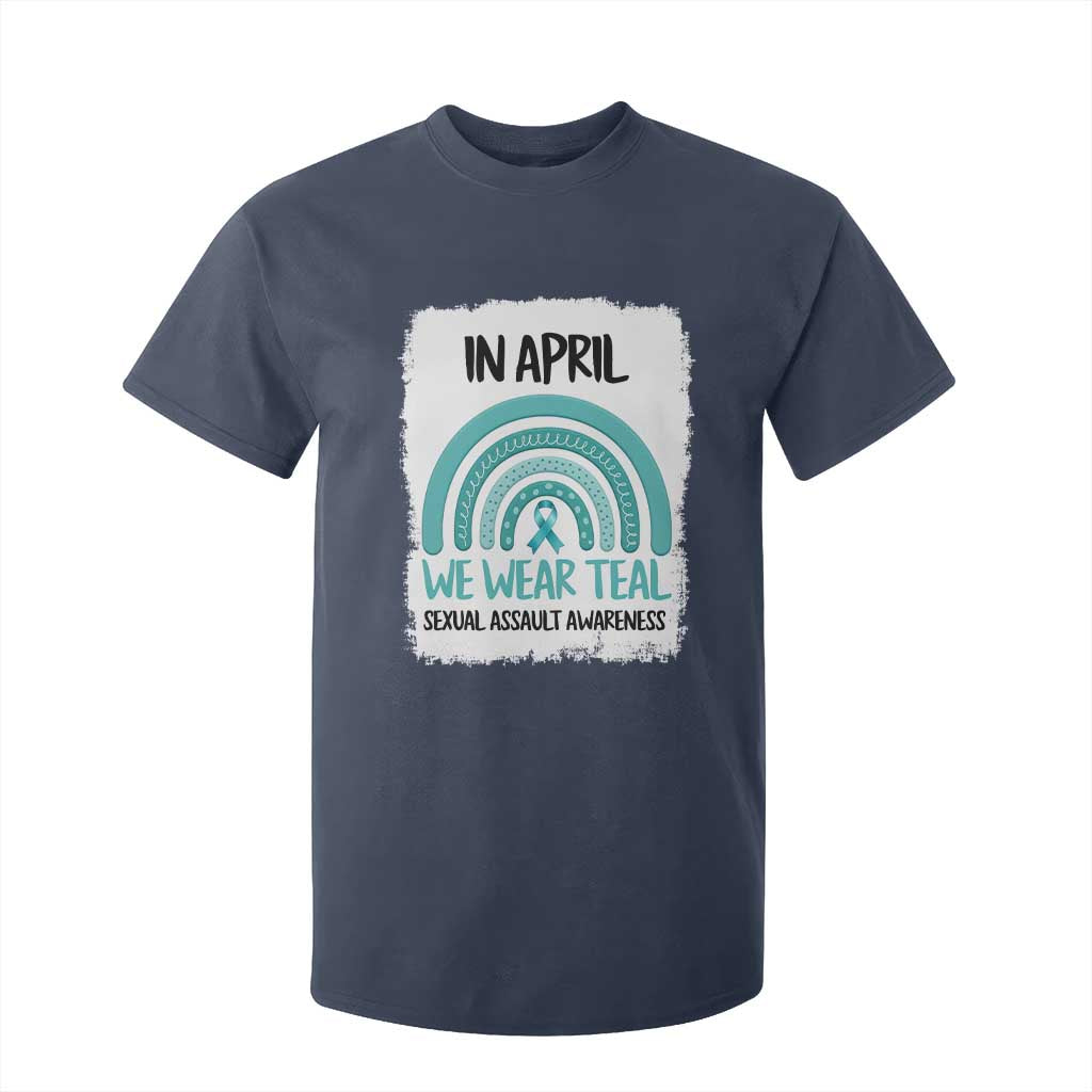 Sexual Assault Awareness T Shirt For Kid In April We Wear Teal Ribbon TS14 Navy Print Your Wear