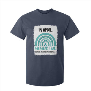 Sexual Assault Awareness T Shirt For Kid In April We Wear Teal Ribbon TS14 Navy Print Your Wear