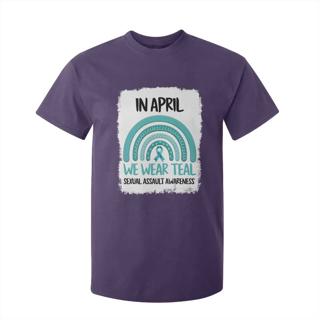 Sexual Assault Awareness T Shirt For Kid In April We Wear Teal Ribbon TS14 Purple Print Your Wear