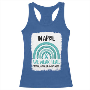 Sexual Assault Awareness Racerback Tank Top In April We Wear Teal Ribbon TS14 Royal Blue Print Your Wear