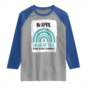 Sexual Assault Awareness Raglan Shirt In April We Wear Teal Ribbon TS14 Sport Gray Royal Print Your Wear