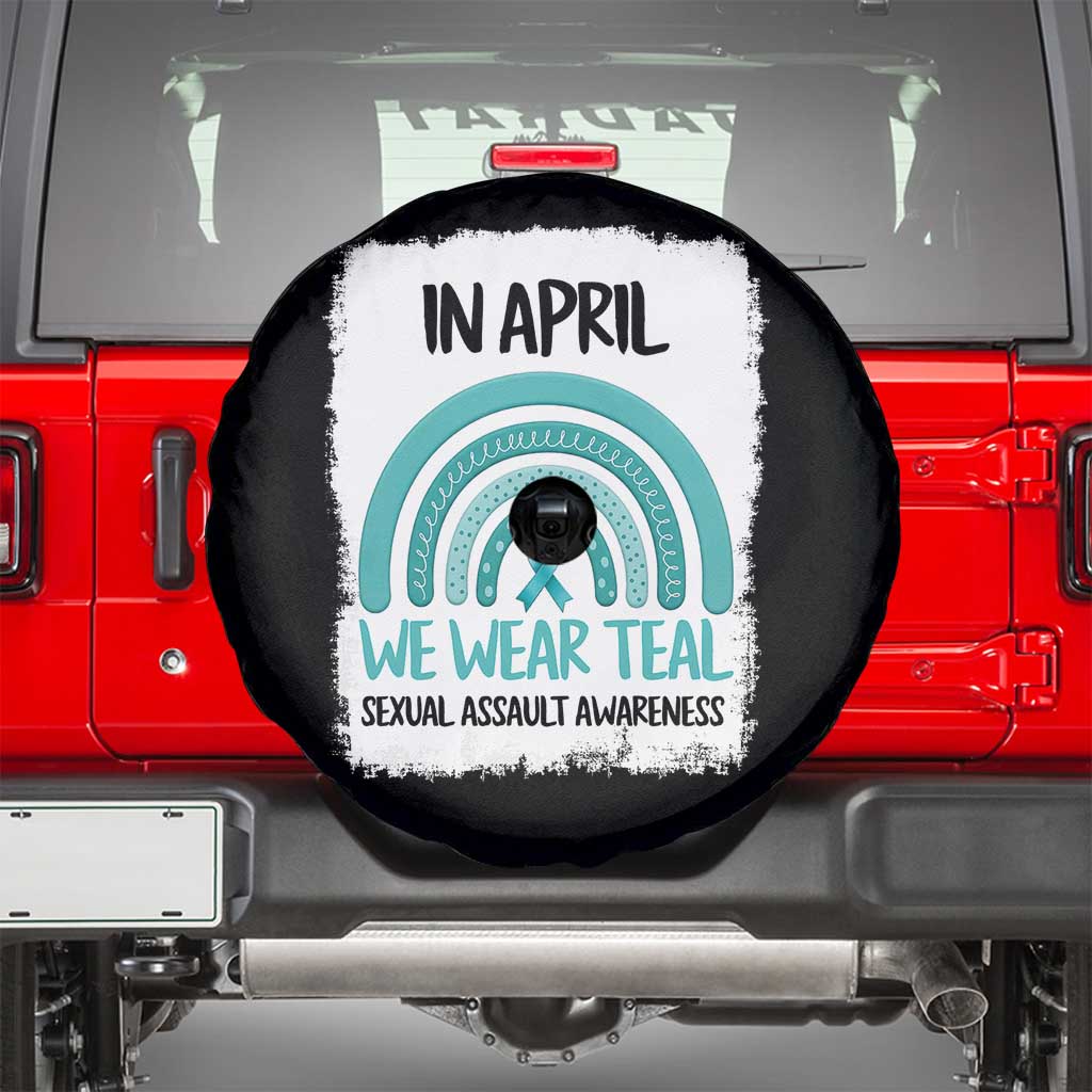Sexual Assault Awareness Spare Tire Cover In April We Wear Teal Ribbon TS14 Black Print Your Wear