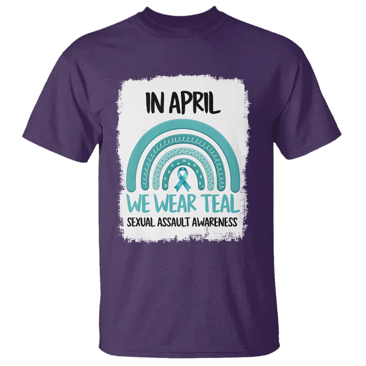 Sexual Assault Awareness T Shirt In April We Wear Teal Ribbon TS14 Purple Print Your Wear