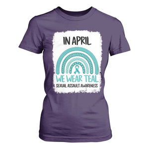 Sexual Assault Awareness T Shirt For Women In April We Wear Teal Ribbon TS14 Purple Print Your Wear