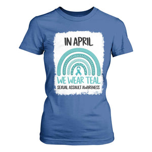 Sexual Assault Awareness T Shirt For Women In April We Wear Teal Ribbon TS14 Royal Blue Print Your Wear