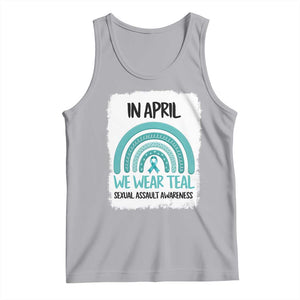 Sexual Assault Awareness Tank Top In April We Wear Teal Ribbon TS14 Athletic Heather Print Your Wear