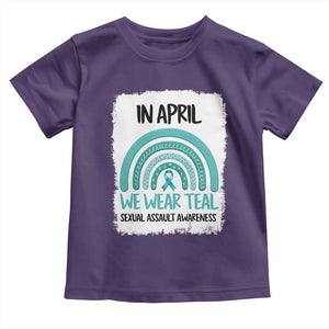 Sexual Assault Awareness Toddler T Shirt In April We Wear Teal Ribbon TS14 Purple Print Your Wear