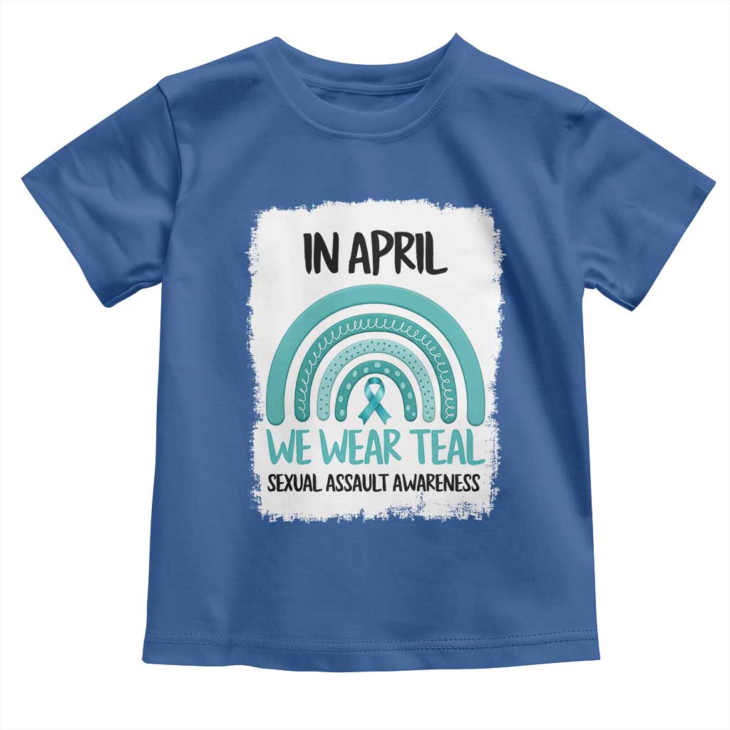 Sexual Assault Awareness Toddler T Shirt In April We Wear Teal Ribbon TS14 Royal Blue Print Your Wear