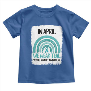 Sexual Assault Awareness Toddler T Shirt In April We Wear Teal Ribbon TS14 Royal Blue Print Your Wear