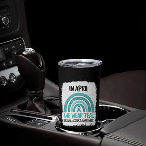 Sexual Assault Awareness Tumbler Cup In April We Wear Teal Ribbon TS14 Print Your Wear