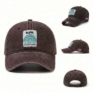 Sexual Assault Awareness Washed Cotton Baseball Cap In April We Wear Teal Ribbon TS14 Washed Cap Universal Fit Dark Brown Print Your Wear