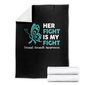 Sexual Assault Awareness Throw Blanket Her Fight is My Fight TS14 Black Print Your Wear