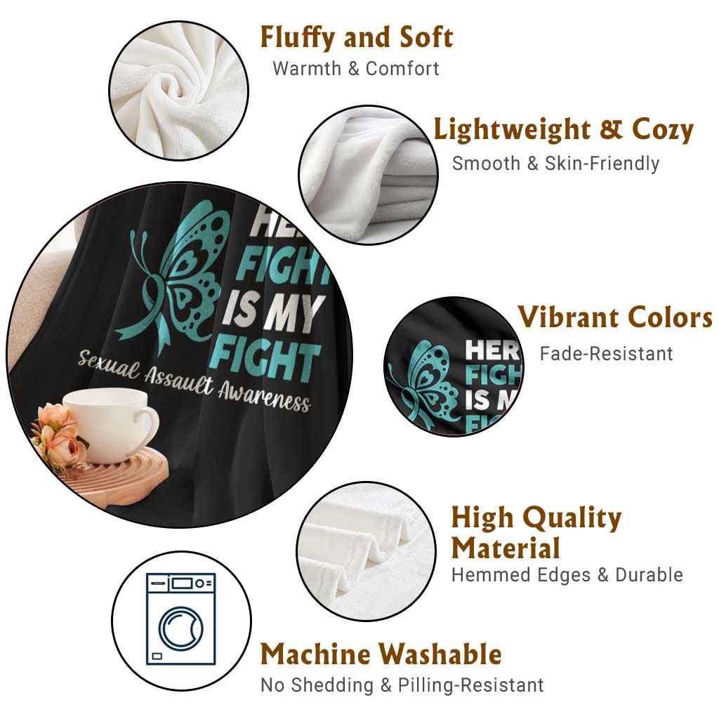 Sexual Assault Awareness Throw Blanket Her Fight is My Fight TS14 Print Your Wear