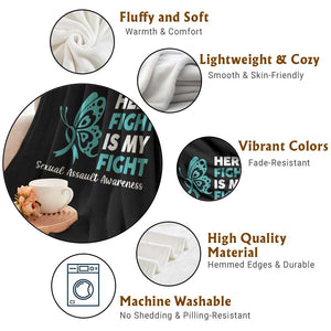 Sexual Assault Awareness Throw Blanket Her Fight is My Fight TS14 Print Your Wear