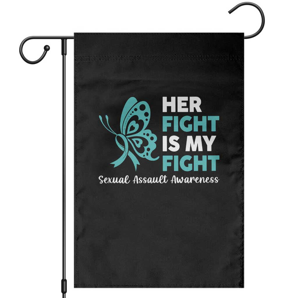 Sexual Assault Awareness Garden Flag Her Fight is My Fight TS14 Black Print Your Wear