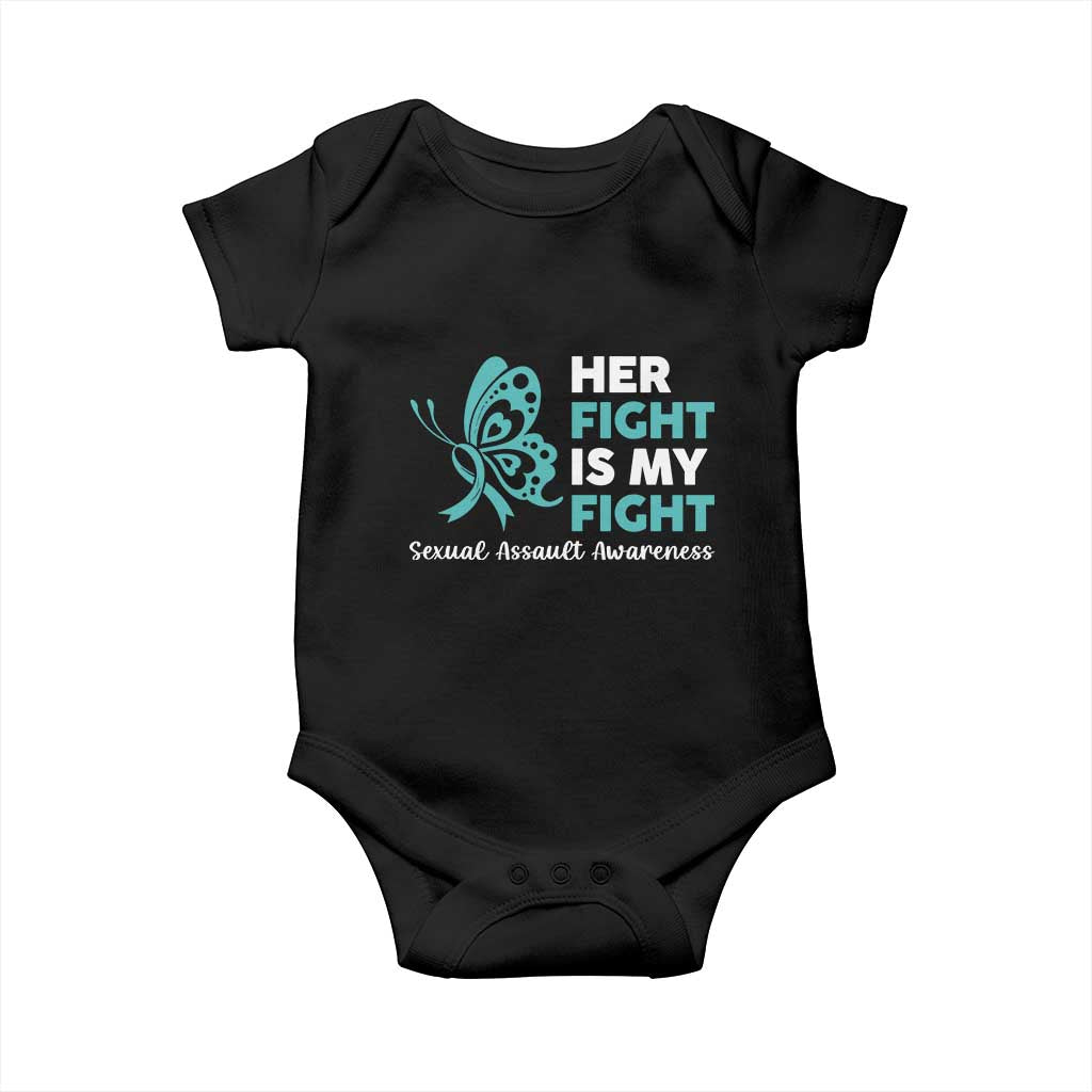Sexual Assault Awareness Baby Onesie Her Fight is My Fight TS14 Black Print Your Wear