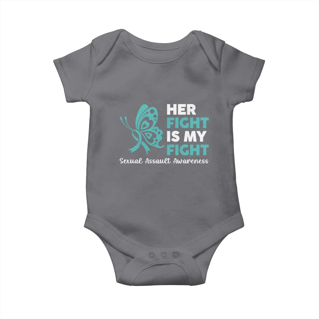 Sexual Assault Awareness Baby Onesie Her Fight is My Fight TS14 Charcoal Print Your Wear
