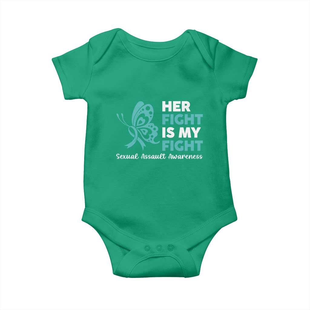 Sexual Assault Awareness Baby Onesie Her Fight is My Fight TS14 Irish Green Print Your Wear