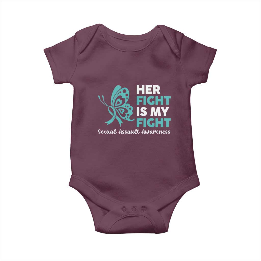 Sexual Assault Awareness Baby Onesie Her Fight is My Fight TS14 Maroon Print Your Wear