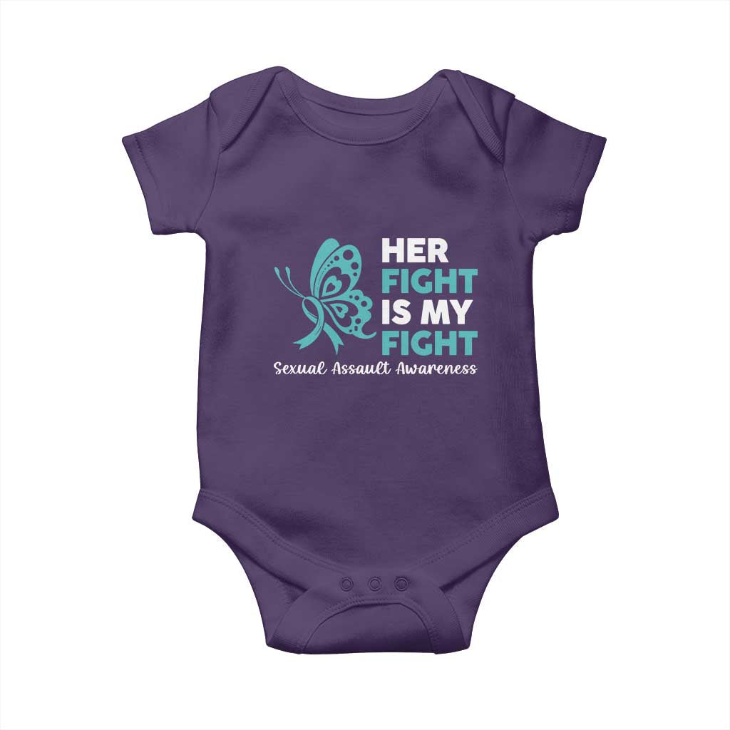 Sexual Assault Awareness Baby Onesie Her Fight is My Fight TS14 Purple Print Your Wear