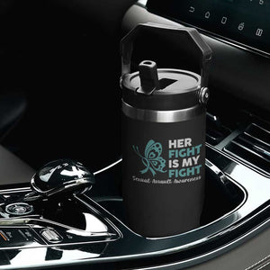 Sexual Assault Awareness Flip Straw Tumbler Her Fight is My Fight TS14 Print Your Wear
