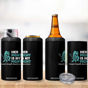 Sexual Assault Awareness 4 in 1 Can Cooler Tumbler Her Fight is My Fight TS14 Print Your Wear