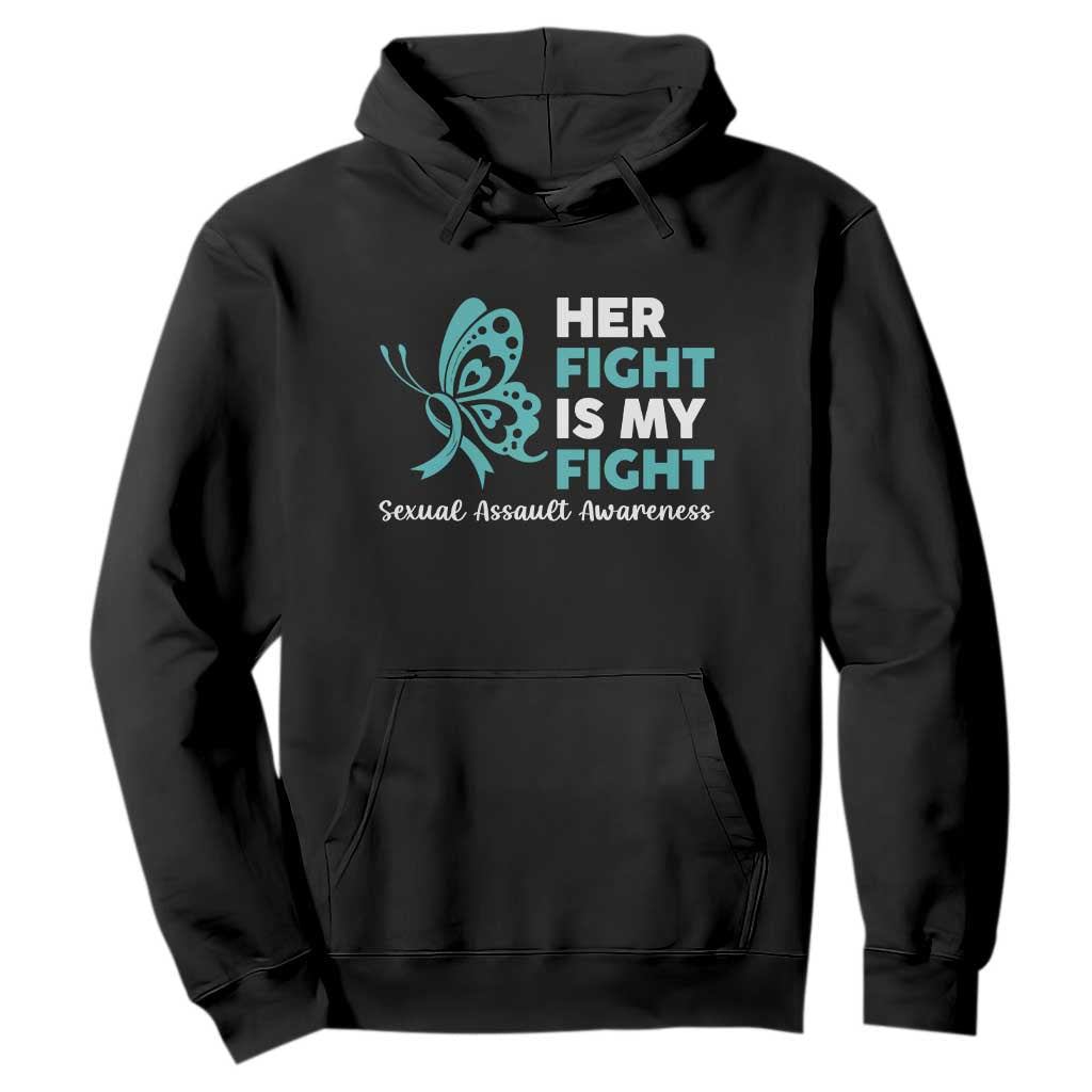 Sexual Assault Awareness Hoodie Her Fight is My Fight TS14 Black Print Your Wear