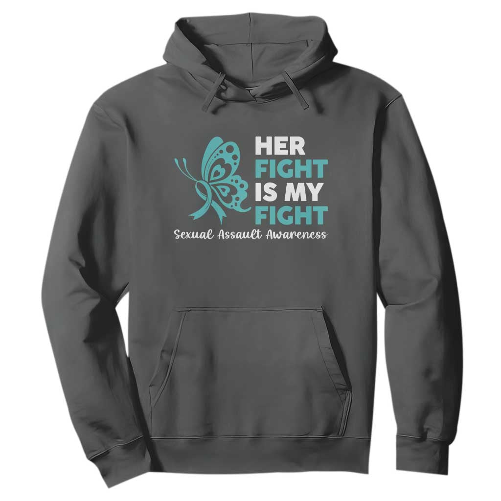 Sexual Assault Awareness Hoodie Her Fight is My Fight TS14 Dark Heather Print Your Wear