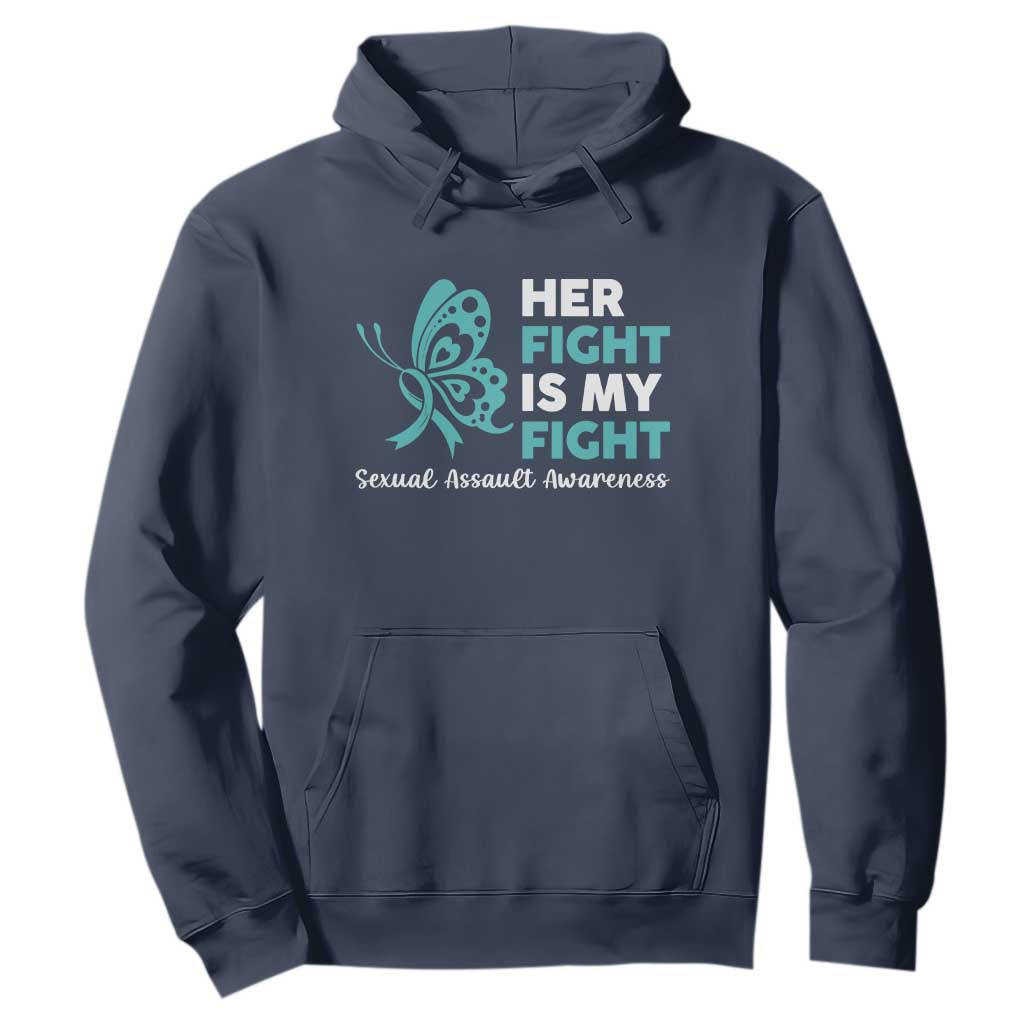 Sexual Assault Awareness Hoodie Her Fight is My Fight TS14 Navy Print Your Wear