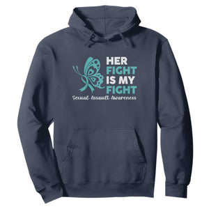Sexual Assault Awareness Hoodie Her Fight is My Fight TS14 Navy Print Your Wear