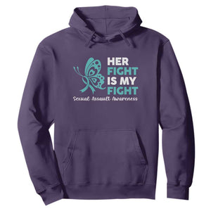 Sexual Assault Awareness Hoodie Her Fight is My Fight TS14 Purple Print Your Wear