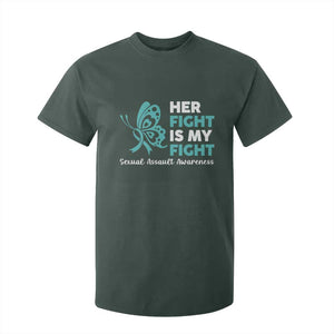 Sexual Assault Awareness T Shirt For Kid Her Fight is My Fight TS14 Dark Forest Green Print Your Wear
