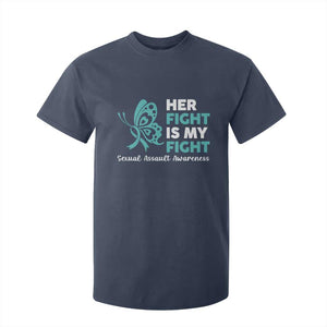 Sexual Assault Awareness T Shirt For Kid Her Fight is My Fight TS14 Navy Print Your Wear
