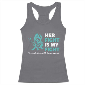 Sexual Assault Awareness Racerback Tank Top Her Fight is My Fight TS14 Charcoal Print Your Wear