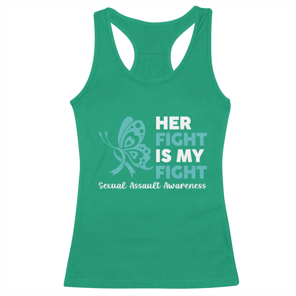 Sexual Assault Awareness Racerback Tank Top Her Fight is My Fight TS14 Irish Green Print Your Wear