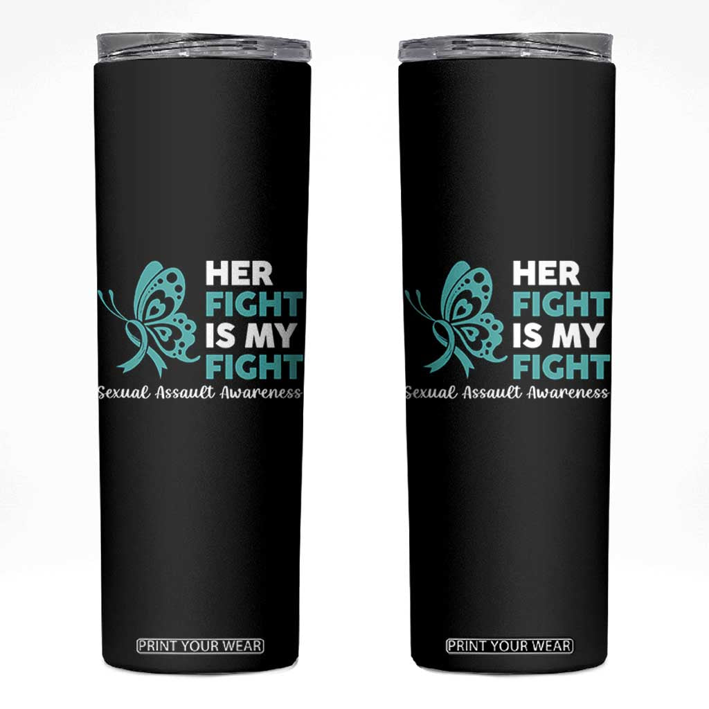 Sexual Assault Awareness Skinny Tumbler Her Fight is My Fight TS14 Black Print Your Wear