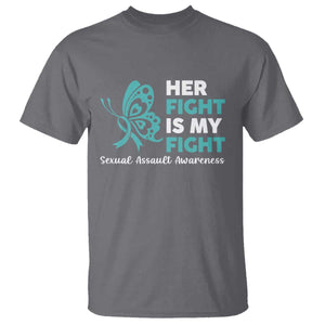 Sexual Assault Awareness T Shirt Her Fight is My Fight TS14 Charcoal Print Your Wear
