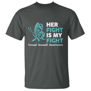 Sexual Assault Awareness T Shirt Her Fight is My Fight TS14 Dark Heather Print Your Wear