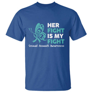 Sexual Assault Awareness T Shirt Her Fight is My Fight TS14 Royal Blue Print Your Wear