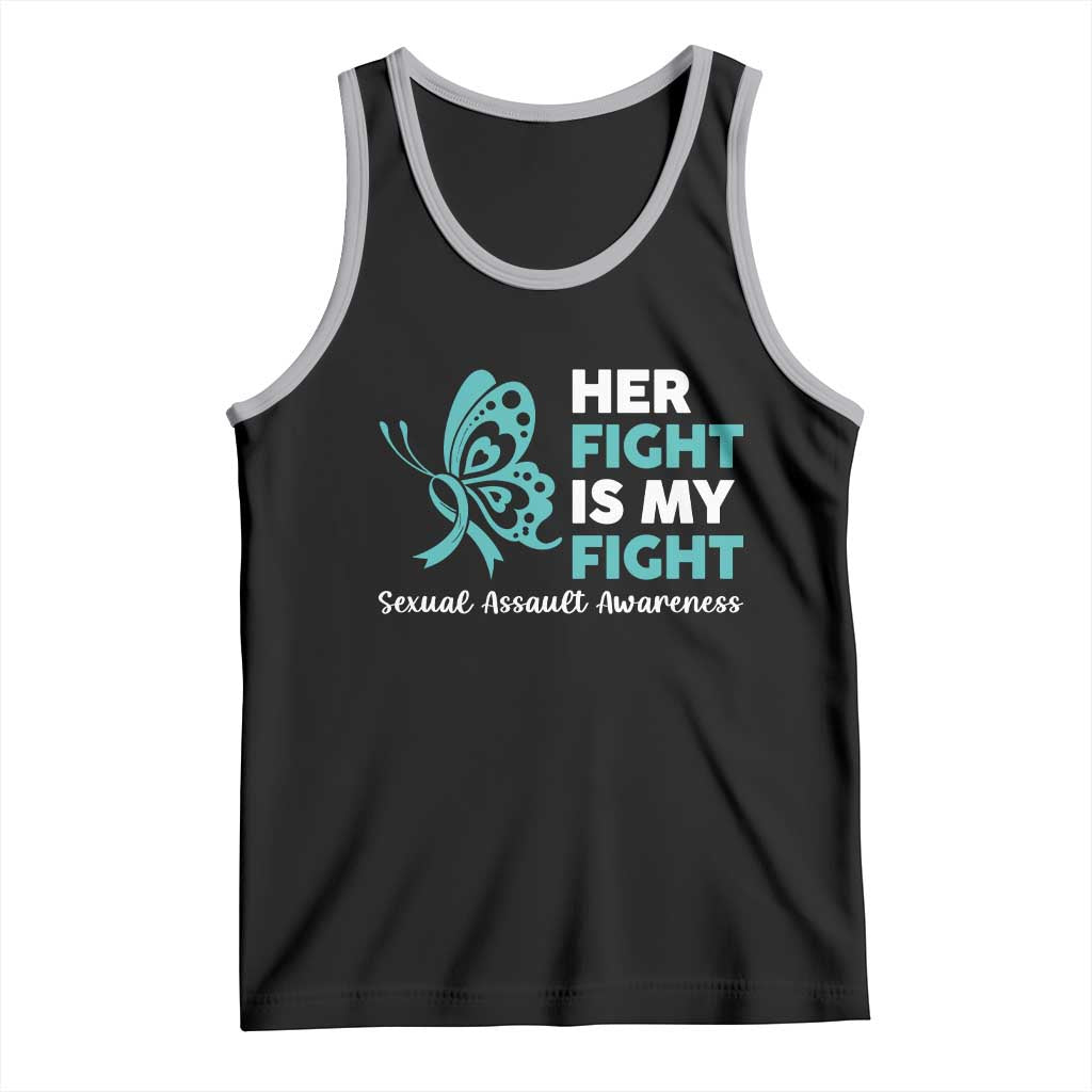 Sexual Assault Awareness Tank Top Her Fight is My Fight TS14 Black Athletic Heather Print Your Wear